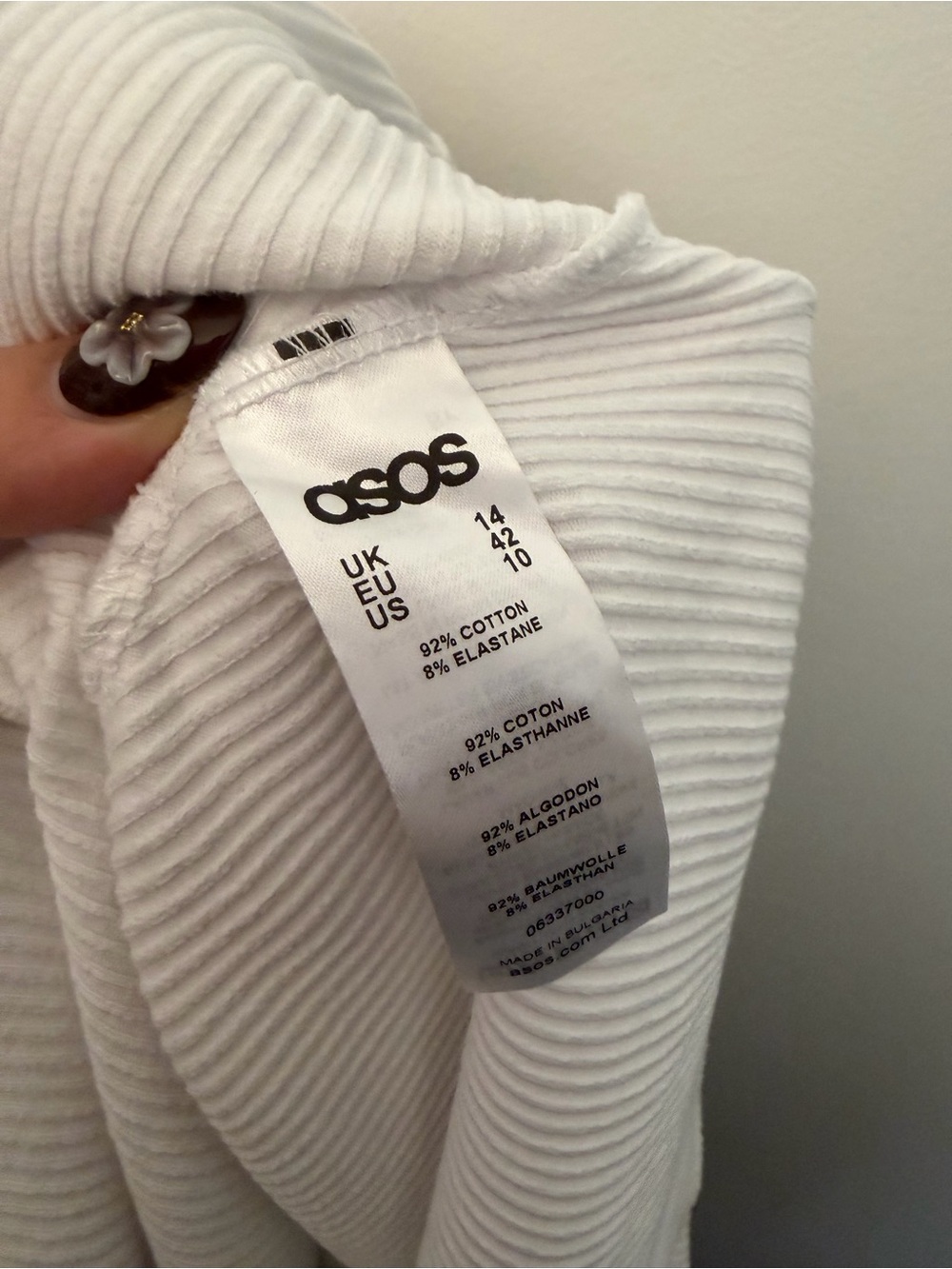 ASOS Ribbed Cutout Mini Dress White - Picture 5 of 5